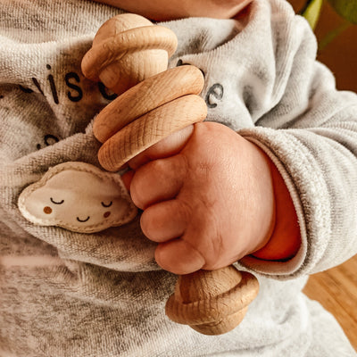 Sonagli - Legno / Rattan - Teether & Rattle - Baby Rainbow Shop - P.IVA 04847500230