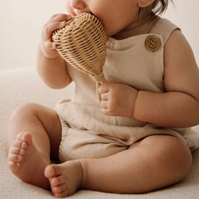 Sonagli - Legno / Rattan - Teether & Rattle - Baby Rainbow Shop - P.IVA 04847500230