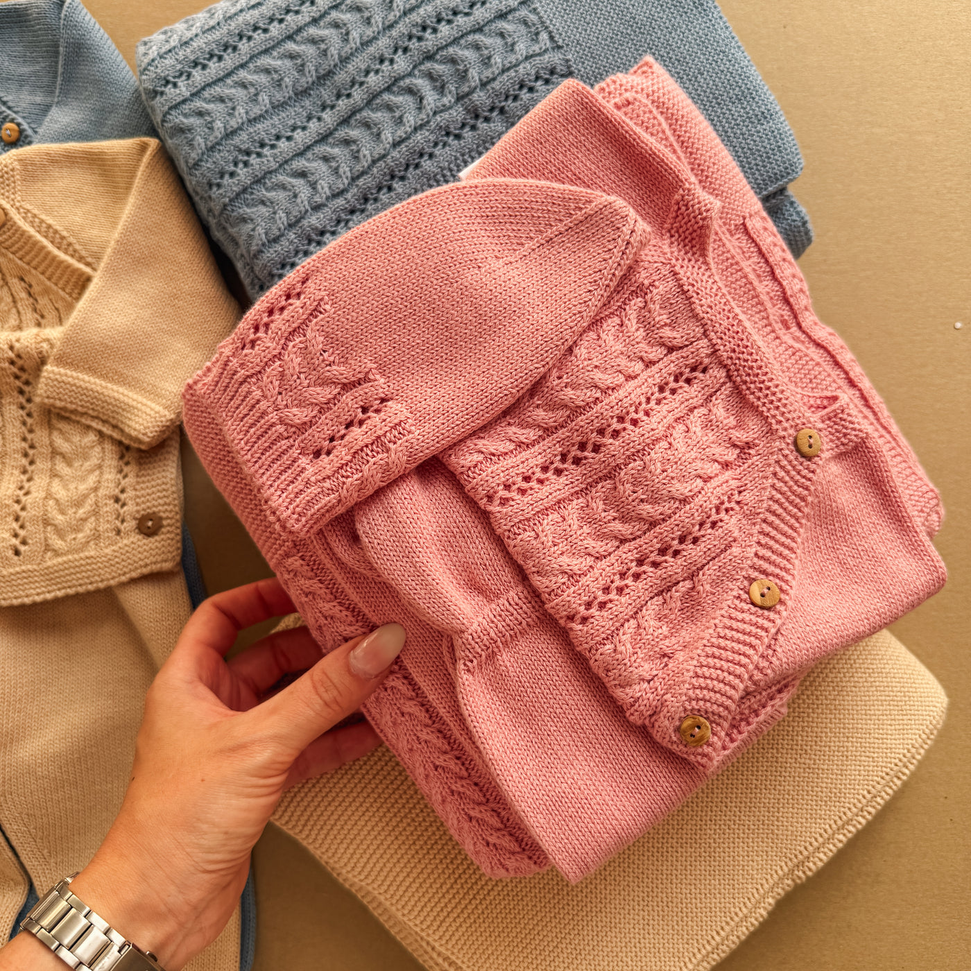 Box Regalo Treccia- Coperta, coordinato 3 pezzi