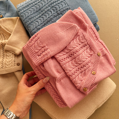 Box Regalo Treccia- Coperta, coordinato 3 pezzi
