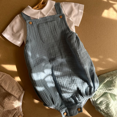 Pagliaccetto in cotone con Camicia manica corta - Baby Clothes - Baby Rainbow Shop - P.IVA 04847500230