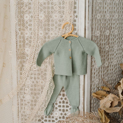 Completino Neonato in Cotone Biologico Verde Salvia - Baby Clothes - Baby Rainbow Shop | P.IVA 04847500230