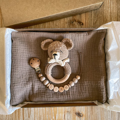 Baby Gift Box - Essenziale Newborn Mussola Orsetto - Baby Gift Box - Baby Rainbow Shop