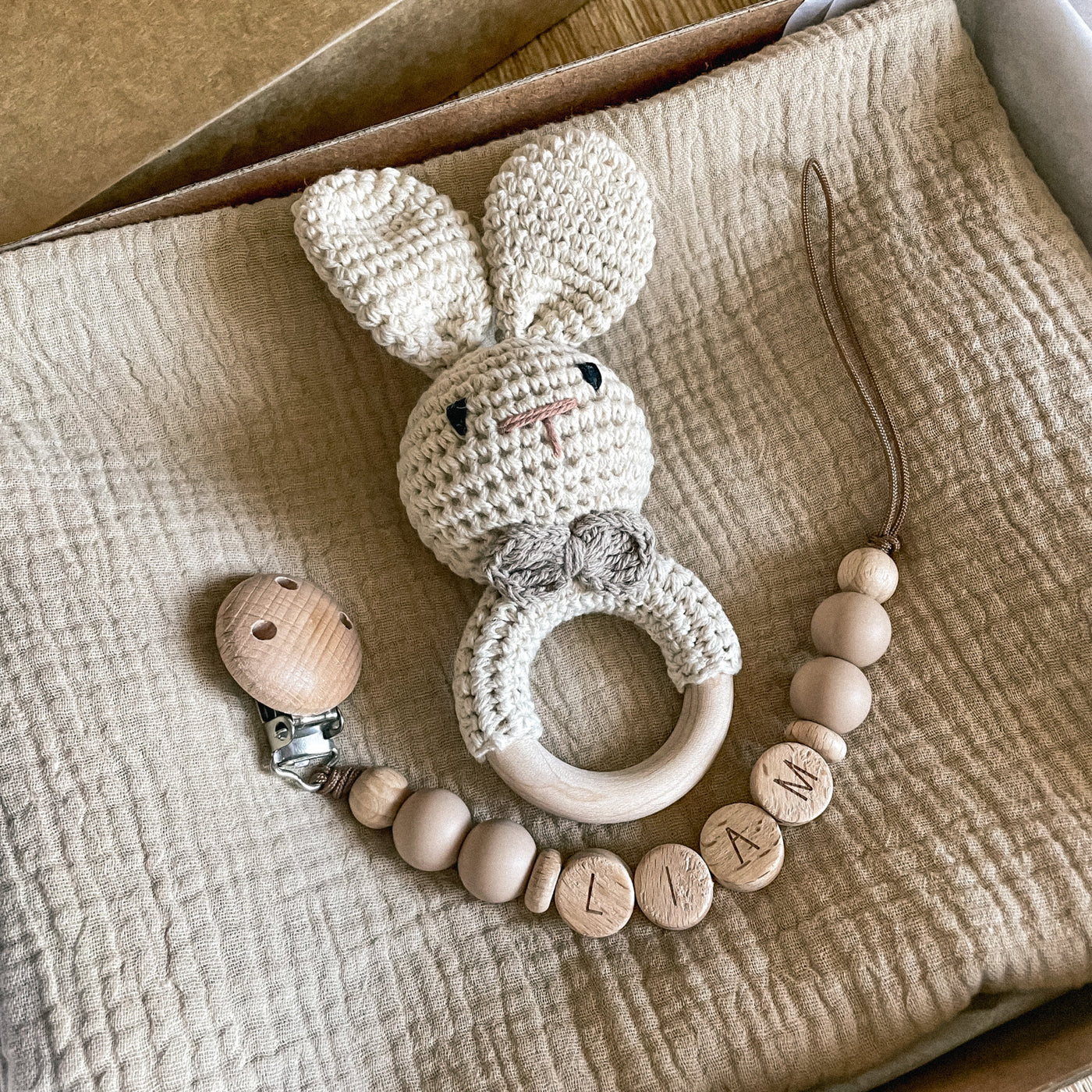 Baby Gift Box - Essenziale Newborn Mussola Coniglietto - Baby Gift Box - Baby Rainbow Shop - P.IVA 04847500230