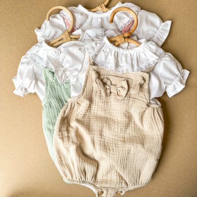 Pagliaccetto/ in Mussola di Cotone con camicia - Baby Clothes - Baby Rainbow Shop - P.IVA 04847500230