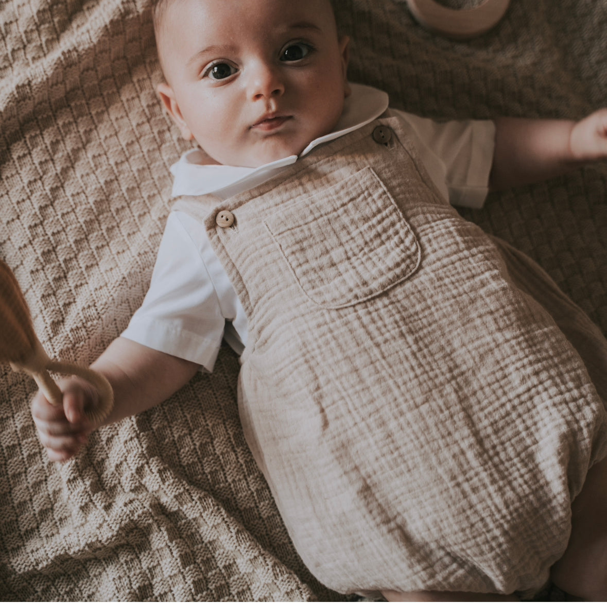 Salopette in cotone con Camicia manica corta - Baby Clothes - Baby Rainbow Shop - P.IVA 04847500230